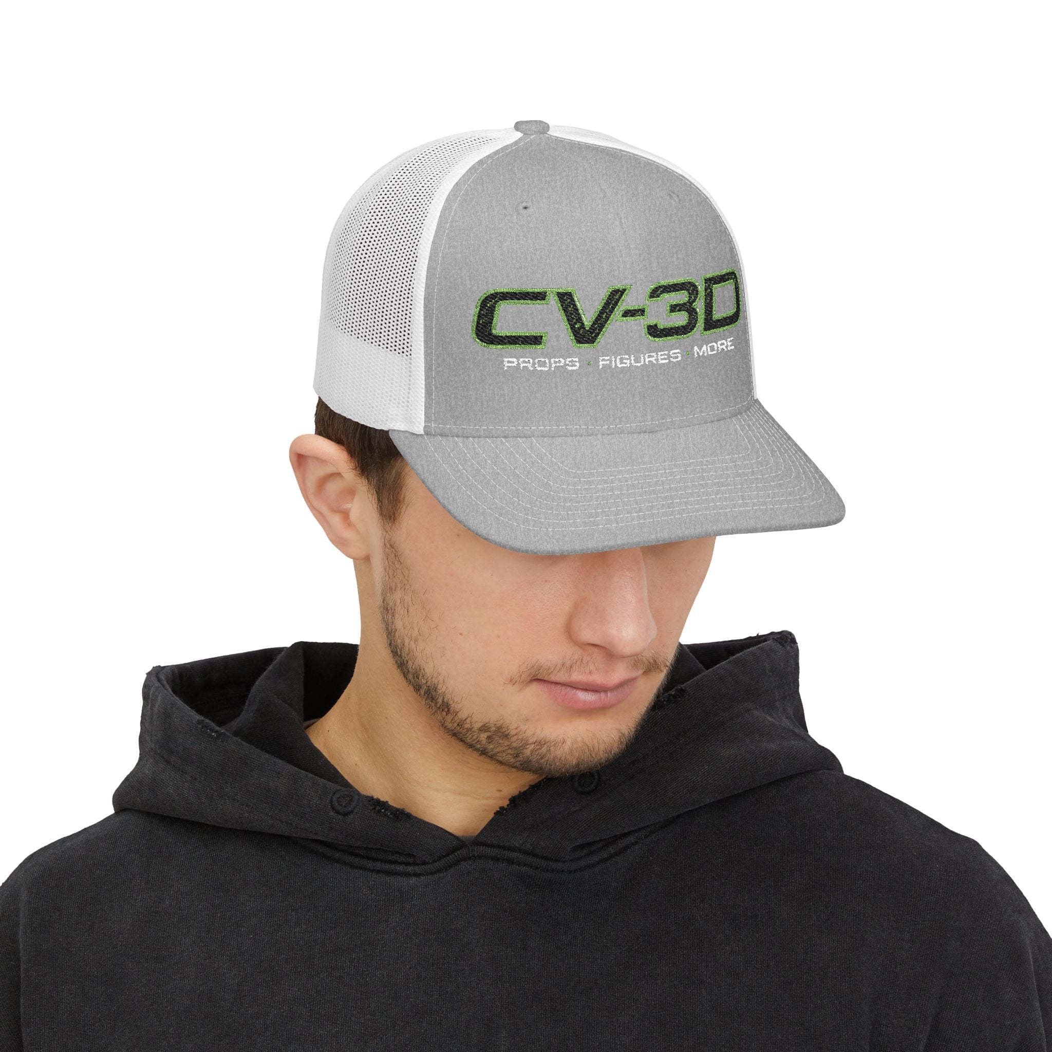 CV-3D Embroidered Trucker Cap — Props, Figures & More Logo Snapback
