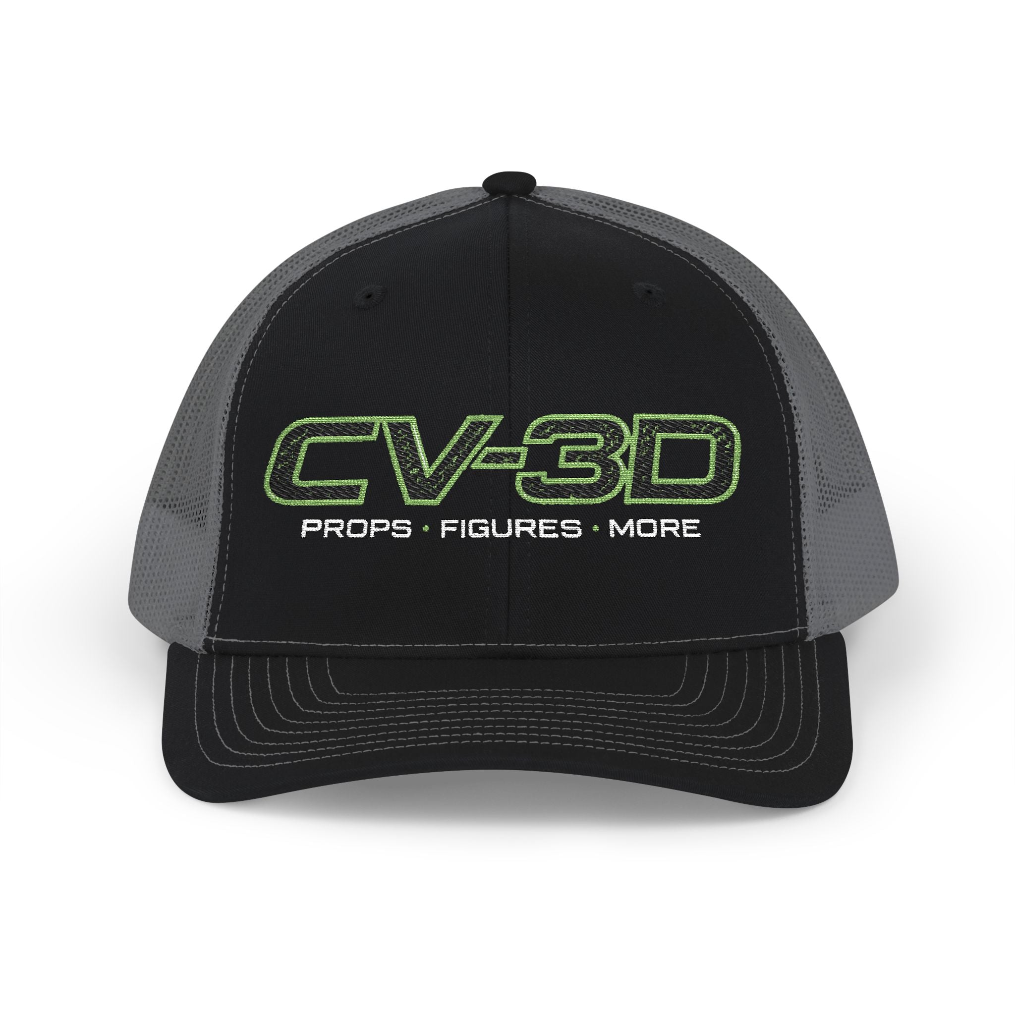 CV-3D Embroidered Trucker Cap — Props, Figures & More Logo Snapback