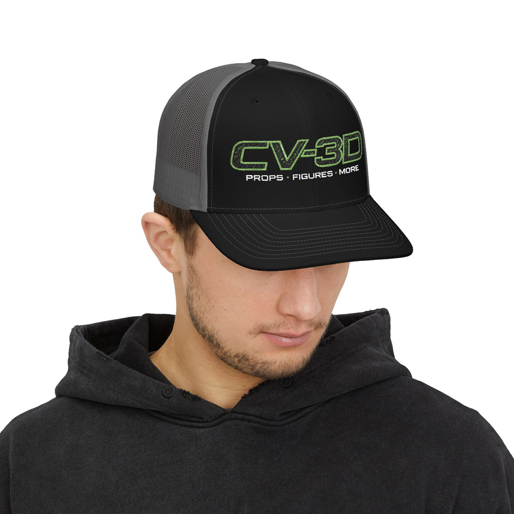 CV-3D Embroidered Trucker Cap — Props, Figures & More Logo Snapback