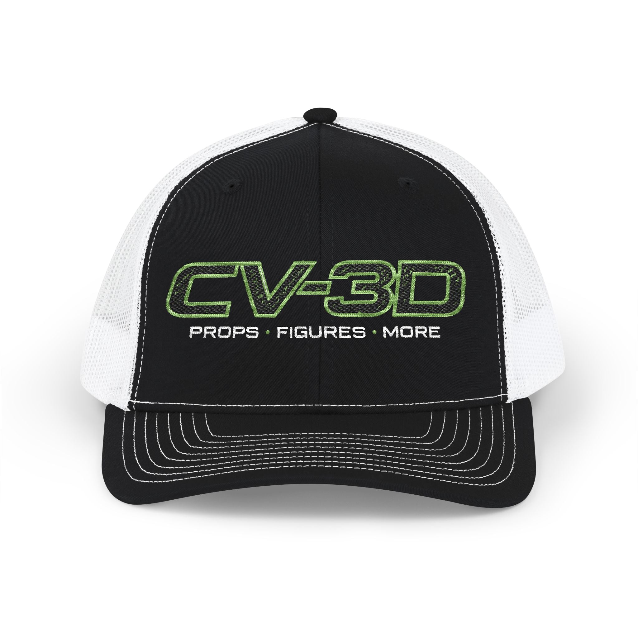 CV-3D Embroidered Trucker Cap — Props, Figures & More Logo Snapback